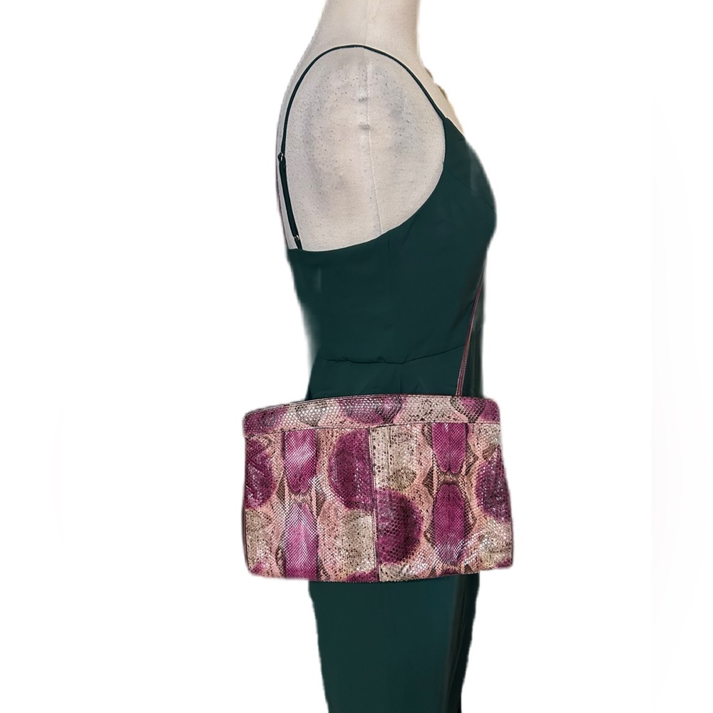 Varon Snake Skin Bag Shoulder/Clutch Ladies Orignial Vintage Purple Crossbody